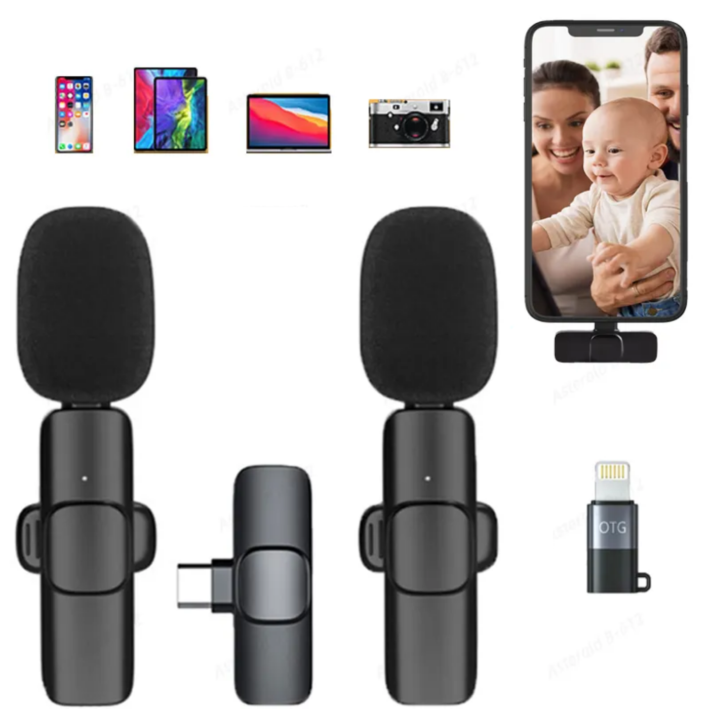 Micrófono Inalámbrico DUAL para celular - Image 2