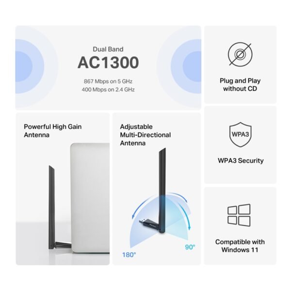 USB WiFi Doble Banda AC1300 / Garantía Tp-Link - Image 2