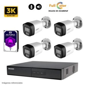 Kit 4 cámaras 3K/5mp + Smart Full Color – GRATIS 1TB
