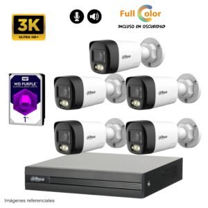 Kit 5 cámaras 3K/5mp + Smart Full Color – GRATIS 1TB