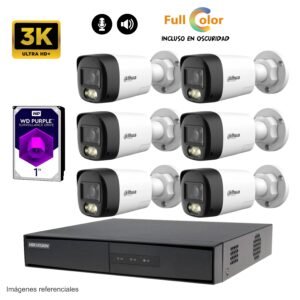 Kit 6 cámaras 3K/5mp + Smart Full Color – GRATIS 1TB