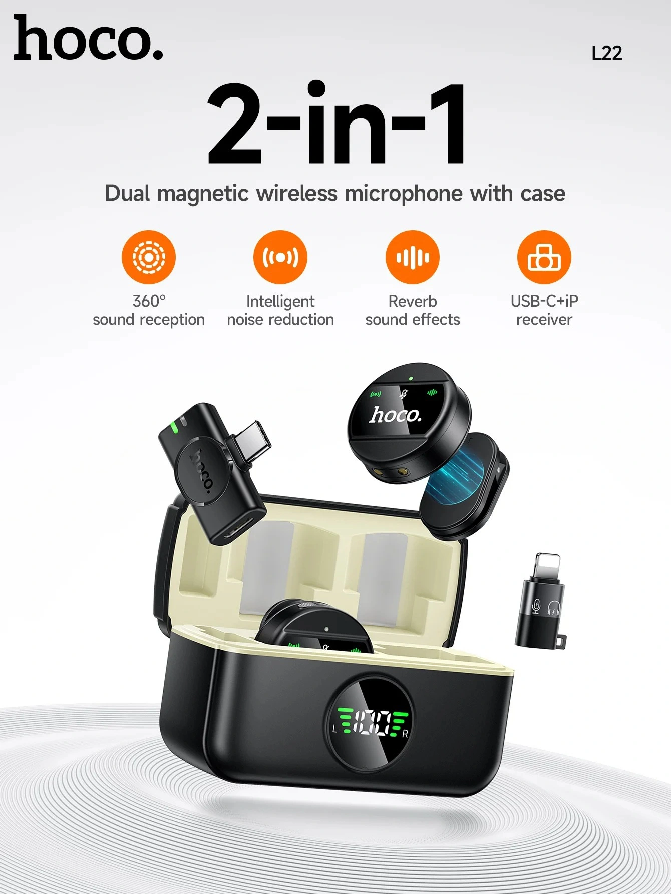Micrófono Inalámbrico DUAL para celular – Hoco - Image 6